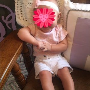 Infant white denim shorts